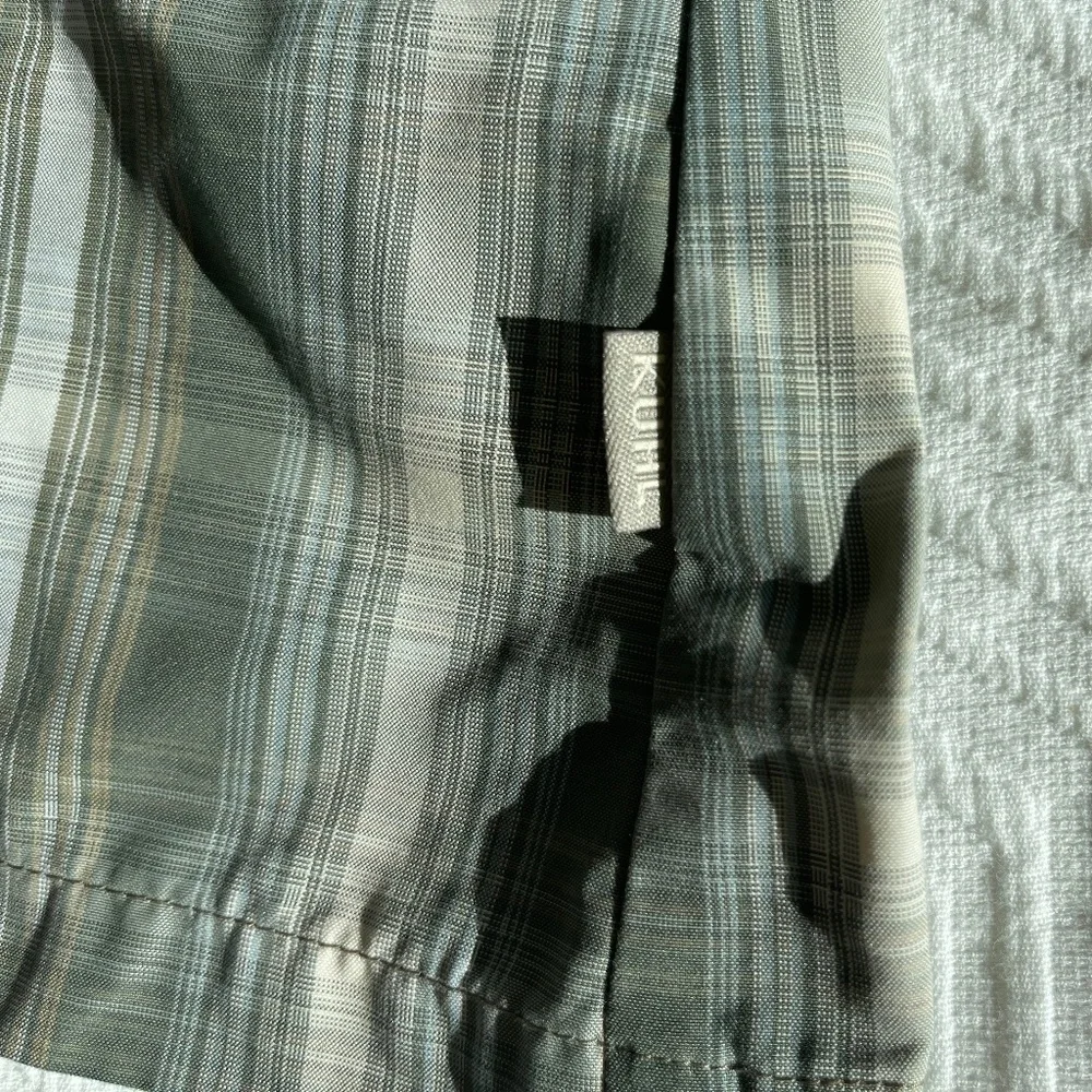 Kühl Response Lite Long Sleeve Button Up Plaid Green Lightweight Shirt Large - Picture 8 of 12